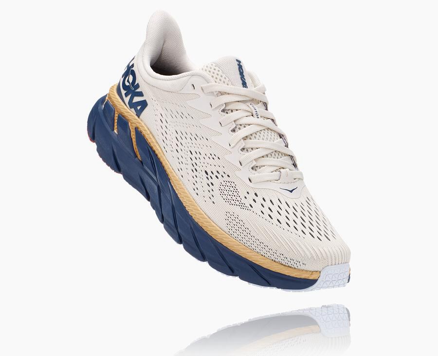 Hoka One One Tenisky Damske Biele/Modre - Clifton 7 - 50914-TWRF